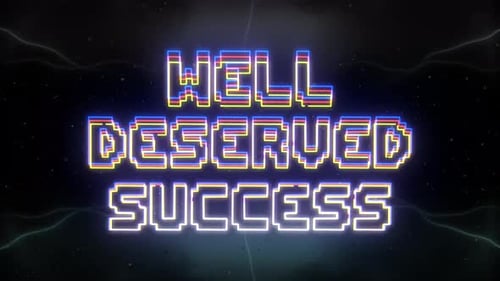 Well Deserved Success Neon Text With Retro Background