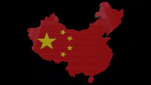 3D Animated Map of China with Flag