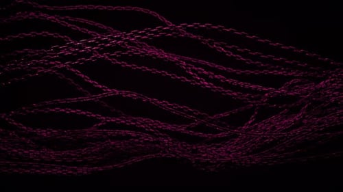 Abstract Waving Magenta Chains Motion Background