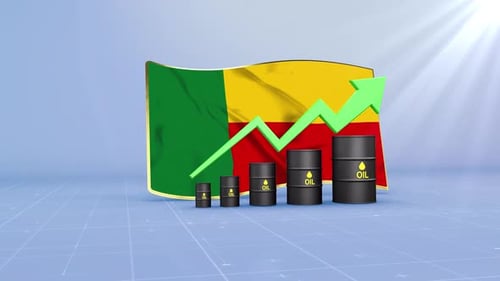 Benin Oil Revenue And Reserves Growth With Rising Green Arrow