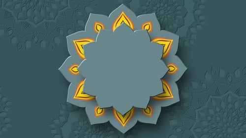 Rotating Indian Rangoli with copy space.