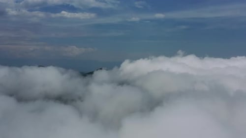 Aerial View of Clouds and Mountains