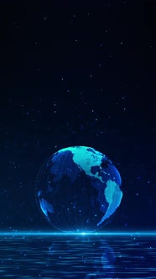 La
carte du monde numérique de haute technologie comprend des points de données, des graphiques et des connexions au réseau mondial. Fouille technologique