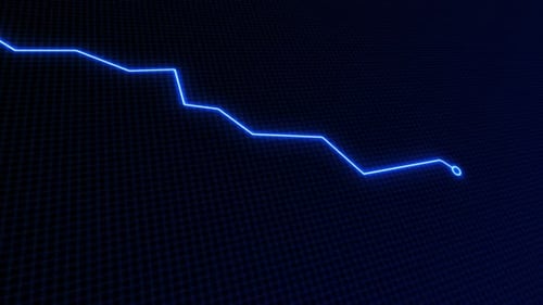 Negative Line Graph Falling Down Market Recession and Business Loss Concept. unsuccess