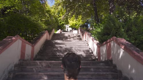Disabled man in wheelchair on the street.