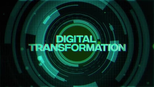 Digital Transformation Text On Futuristic Cyberspace Background