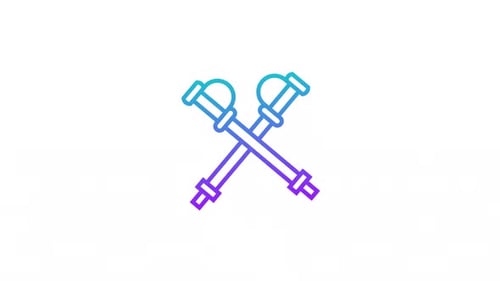 Animated Trekking Pole icon Alpha Channel