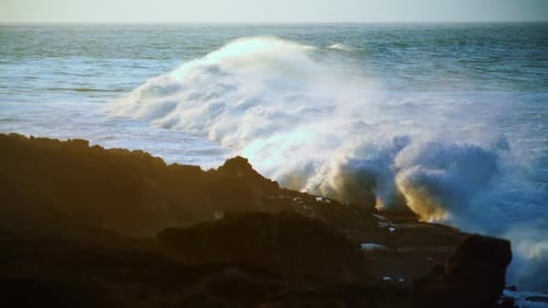 Ocean Waves Reflecting Sunlight