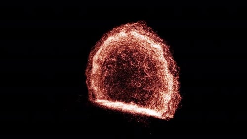 Dynamic Red Particle Burst Reveal Animation