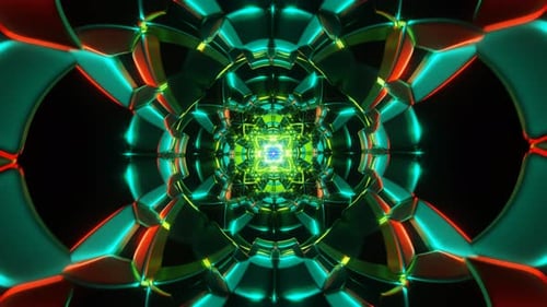 Mesmerizing VJ Loop with a Neon Disco Pattern Flashing in Rhythmic Sequences