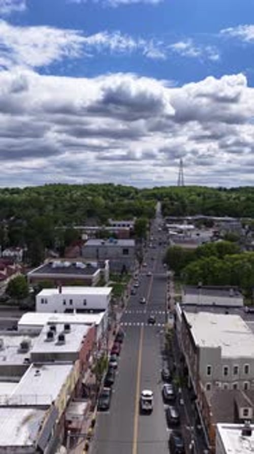 Aerial View of Atlantic Highlands, NJ Looking Down First Avenue