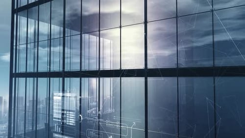 Trading Infographics Set Against The Backdrop Of A Skyscraper