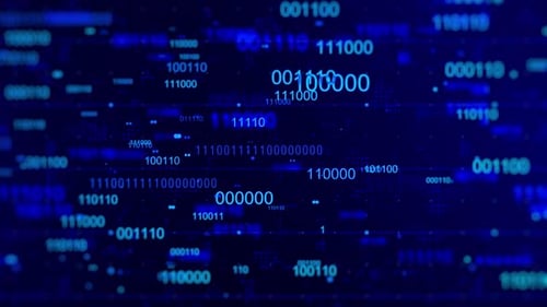 Digital Binary Code Background Blue V6