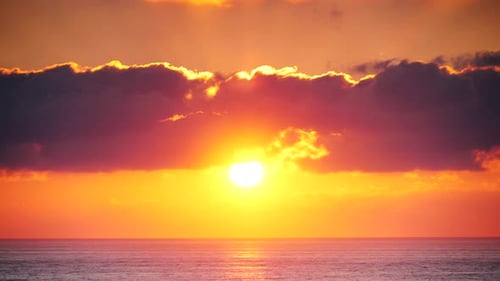 Burning Sky, Sunrise Over Sea.