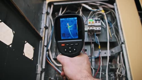 Thermal Camera Inspecting Electrical Wires