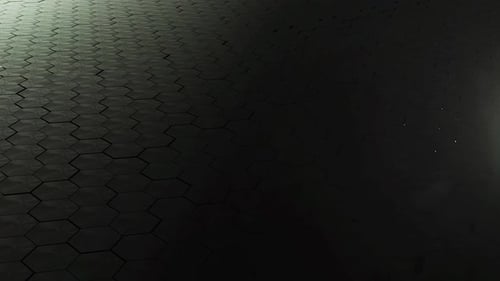 Animated Hexagon Grid with Pulsating Green Lights