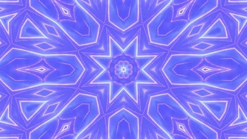 Abstract Glowing Geometric Kaleidoscope Background Loop