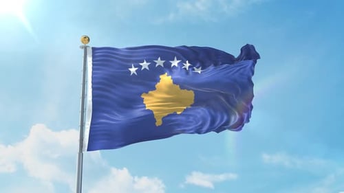 Realistische Flagge des Kosovo