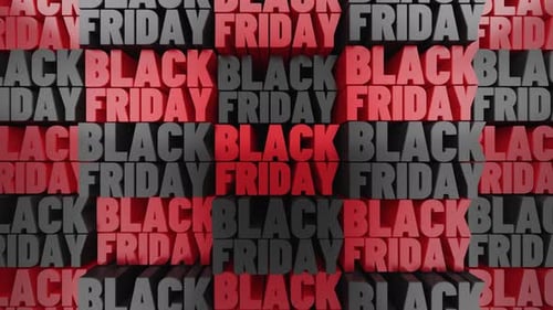 3D Black Friday Text Wall Loop Animation