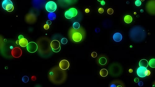 Abstract Multicolored Floating Circle Particles Background Loop V2