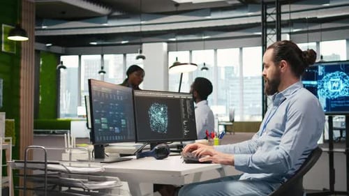 Programmer Testing Generative AI Machine Learning Algorithms and Listening Music