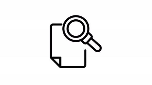 Minimalist Document Search Animated Line Icon