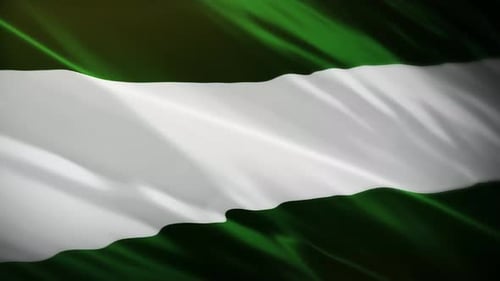 Abstract Green White Fabric Flag Seamless Loop Background