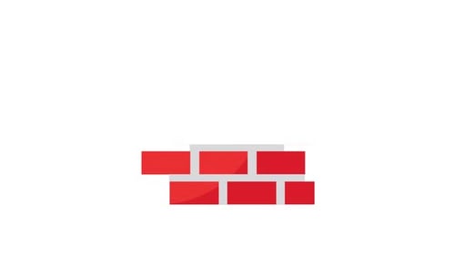Animated Flat Design Brick Wall Building Icon