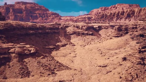 Aerial Fly-Through of Rugged Desert Canyon Landscape