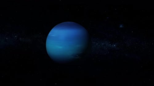 Vista del planeta Neptuno rotada y realista en 3D