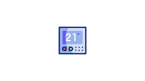 Animated Flat Design Thermostat Icon Changing Temperature