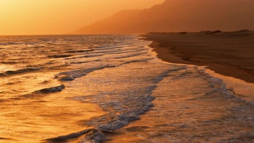 Sunset on Beach Drone 4k