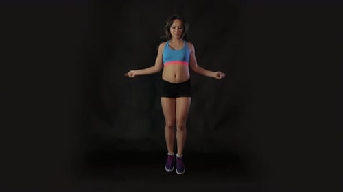 Slender Girl Jumping Rope