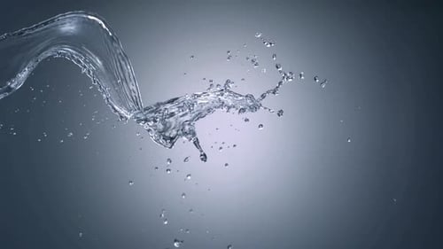Abstract Water Splash on Grey Background