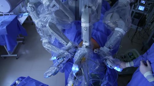 Advanced Robotic Surgery with Robotic Arms in Hospital