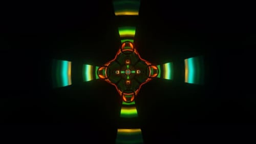 Lively VJ Loop with Hypnotic Abstract Neon Multicolor Psychedelic Visuals