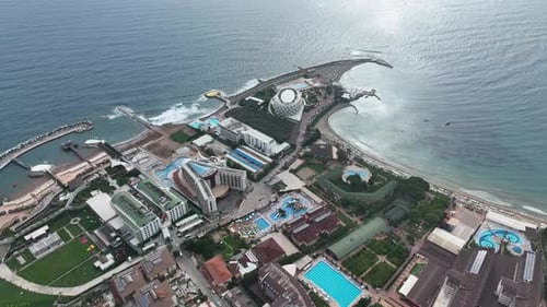 Infrastructure of Hotels Aerial View Turkey Alanya