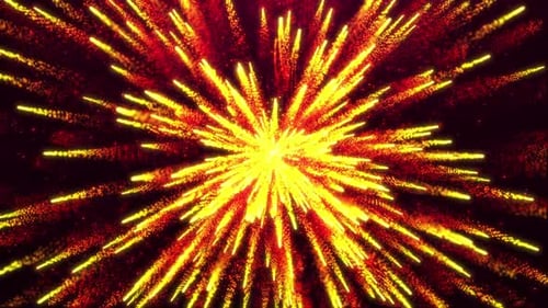 Abstrakte bunte Staubexplosion von Partikeln, Bewegung glühender Partikel, Lichtgeschwindigkeit