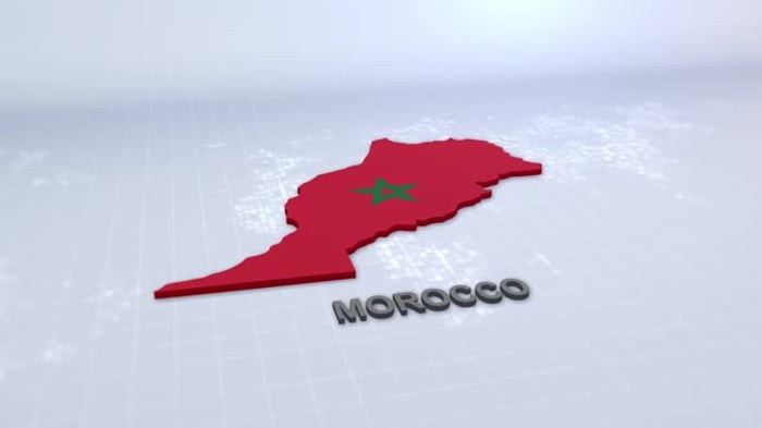 3D Morocco Map Country Reveal with Flag and Title, Backgrounds Motion ...