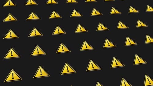 Animated Looping Warning Sign Pattern Background