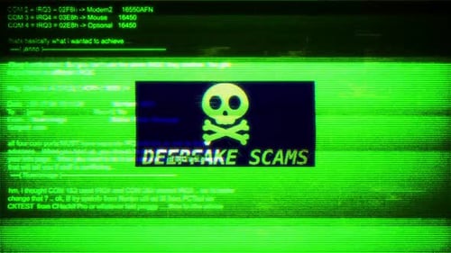 Retro Glitch Hacker Skull and Text Reveal