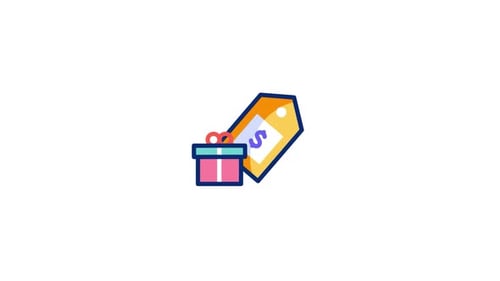 Animated Flat Design Gift and Discount Tag
