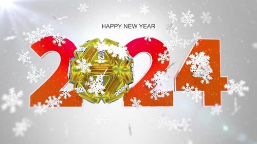 Tarjeta de felicitación de feliz año nuevo 2024 V10