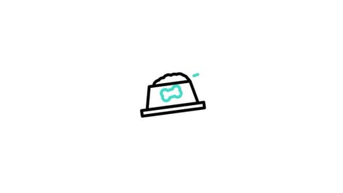 Minimalist Animated Pet Food Bowl Icon