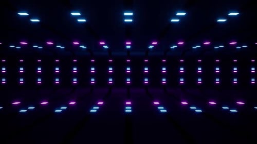 Seamless Glowing Neon Cyber Tunnel Loop Background