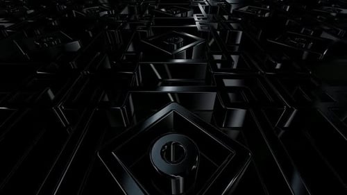 Dark Abstract Metallic Geometric Pattern Loop Background