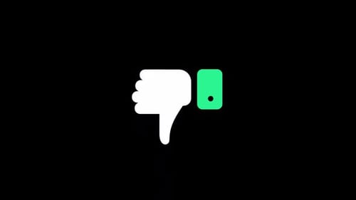 Animated Thumbs Down Reaction Icon in Flat Design Style