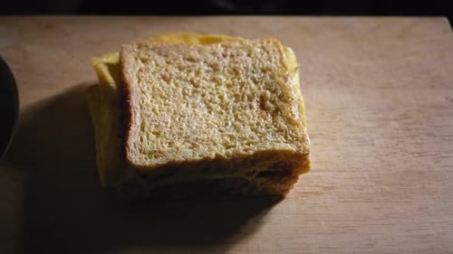 Egg Sandwich on a Cutting Board