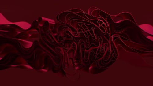 Fluid Red Abstract Flowing Ribbons Animation Background