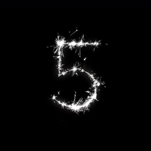 Sparkler Effect Number Five Reveal with Smoke Transition